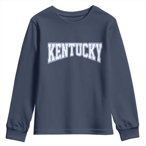 Kentucky Youth Sweatshirt Vintage Sports Design Kentuckian KY State TS11 Navy Print Your Wear