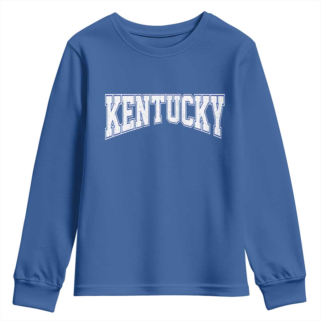 Kentucky Youth Sweatshirt Vintage Sports Design Kentuckian KY State TS11 Royal Blue Print Your Wear