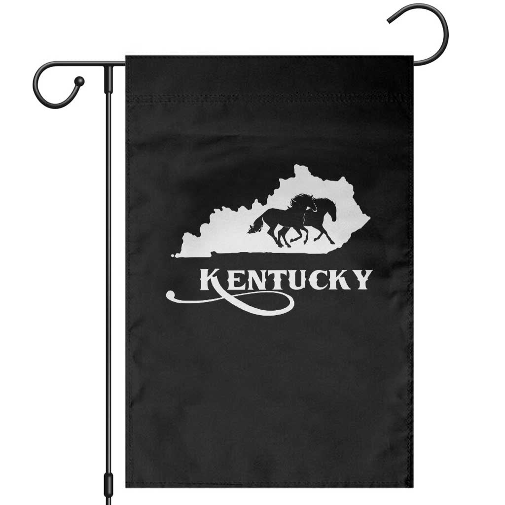 Kentucky Horse Map State Derby Day Garden Flag TS11 Black Print Your Wear