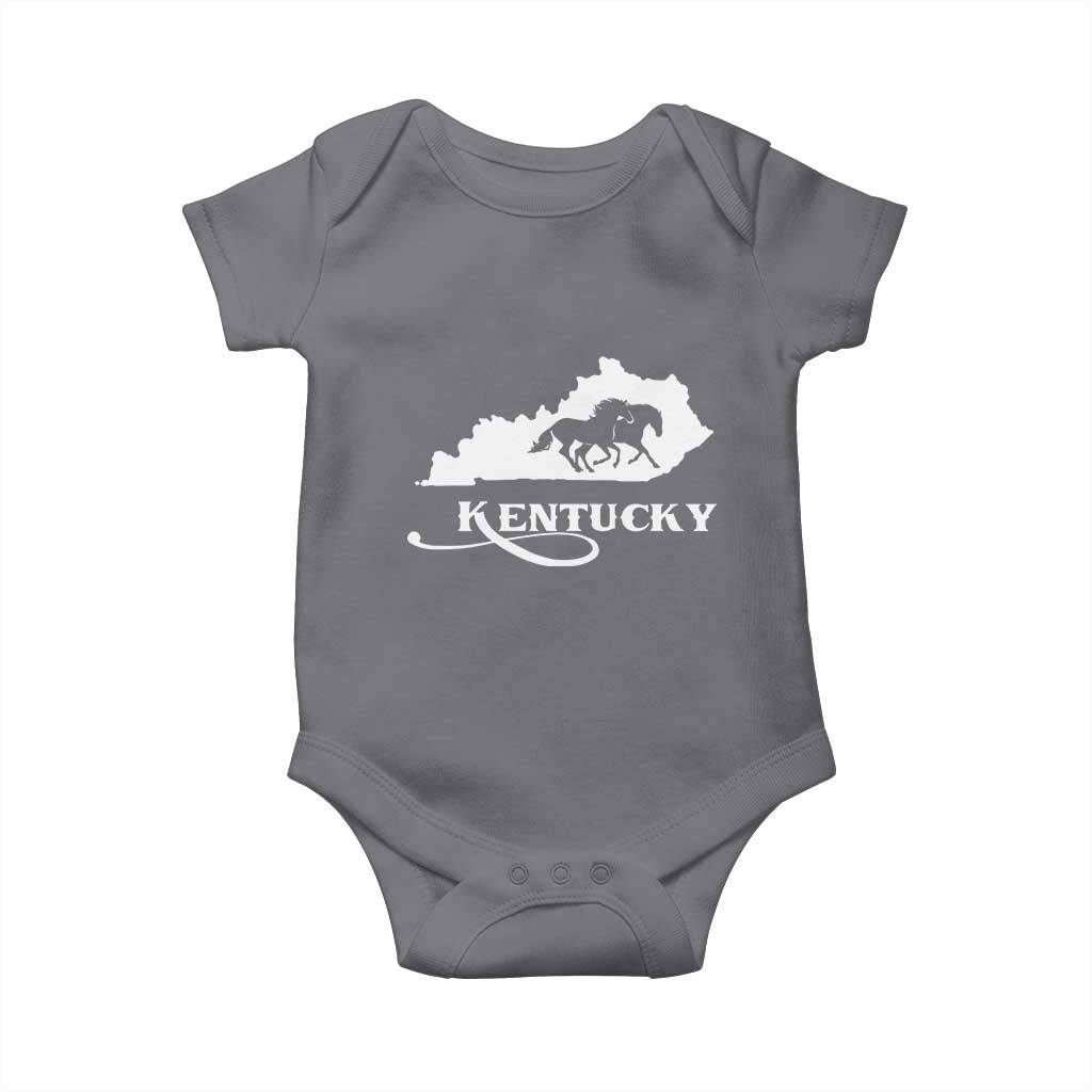 Kentucky Horse Map State Derby Day Baby Onesie TS11 Charcoal Print Your Wear