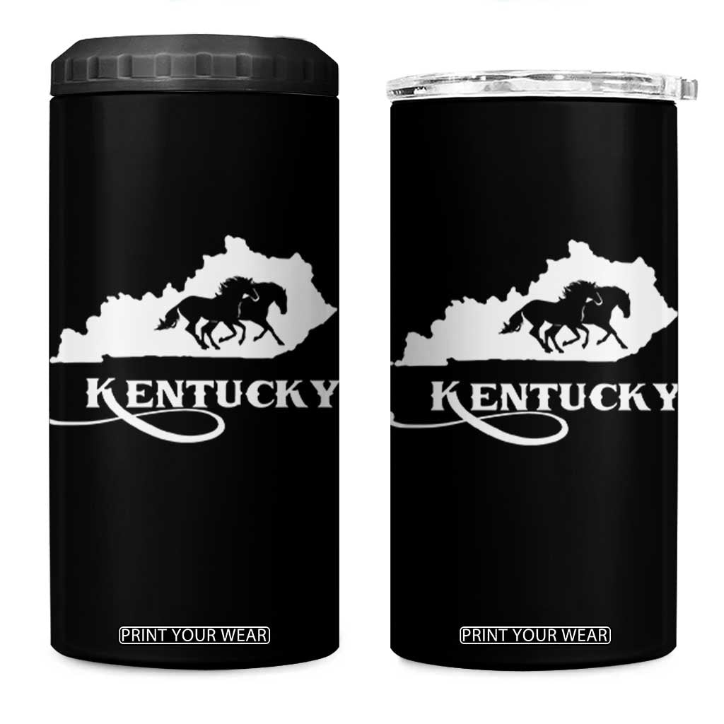 Kentucky Horse Map State Derby Day 4 in 1 Can Cooler Tumbler TS11 One Size: 16 oz Black Print Your Wear