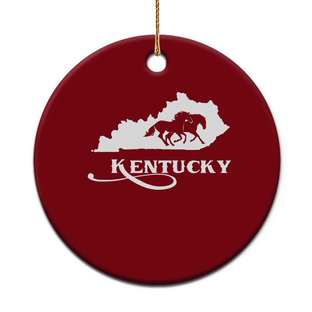 Kentucky Horse Map State Derby Day Ceramic Ornament TS11 1pc Red Print Your Wear