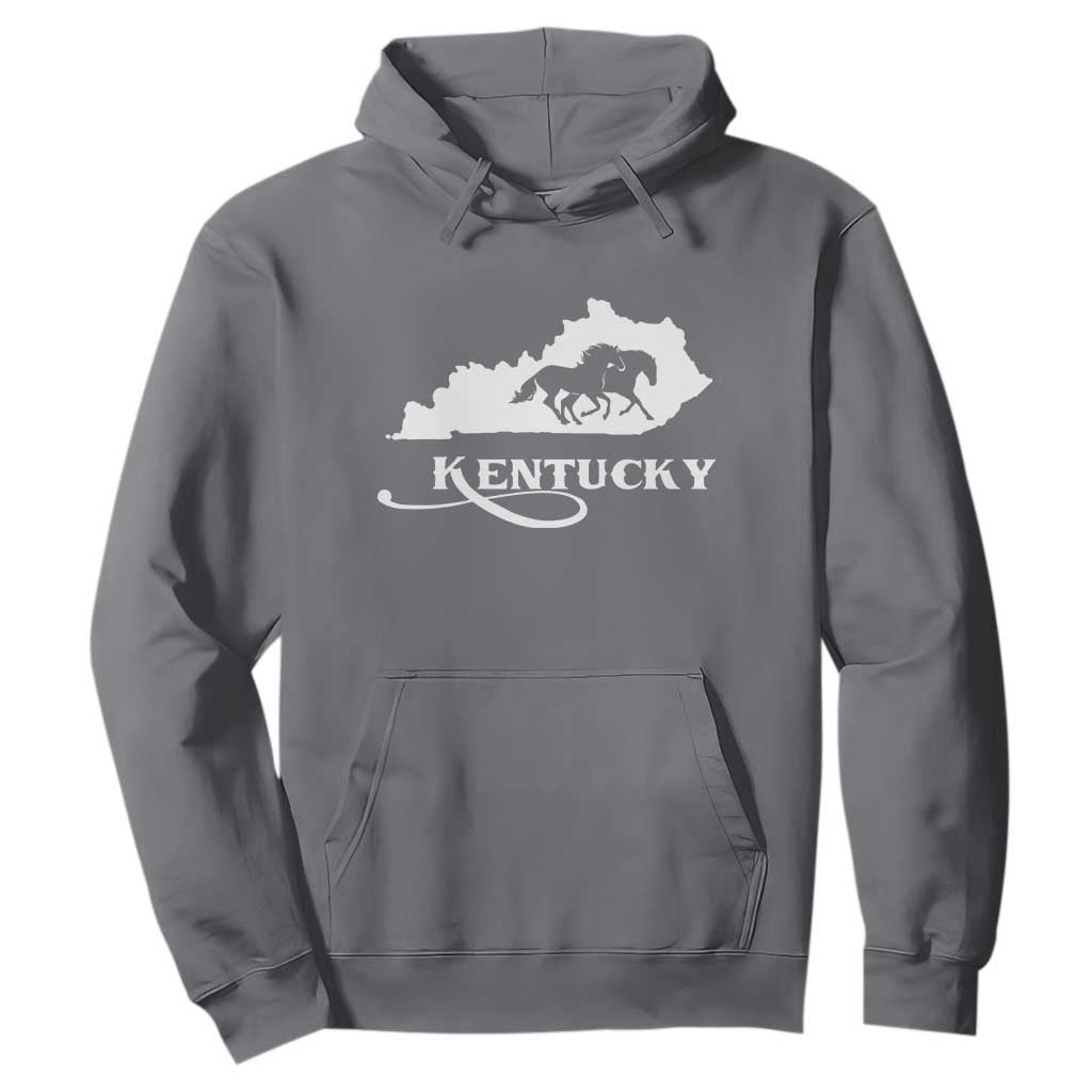 Kentucky Horse Map State Derby Day Hoodie TS11 Charcoal Print Your Wear
