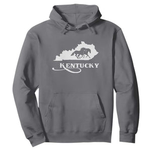 Kentucky Horse Map State Derby Day Hoodie TS11 Charcoal Print Your Wear