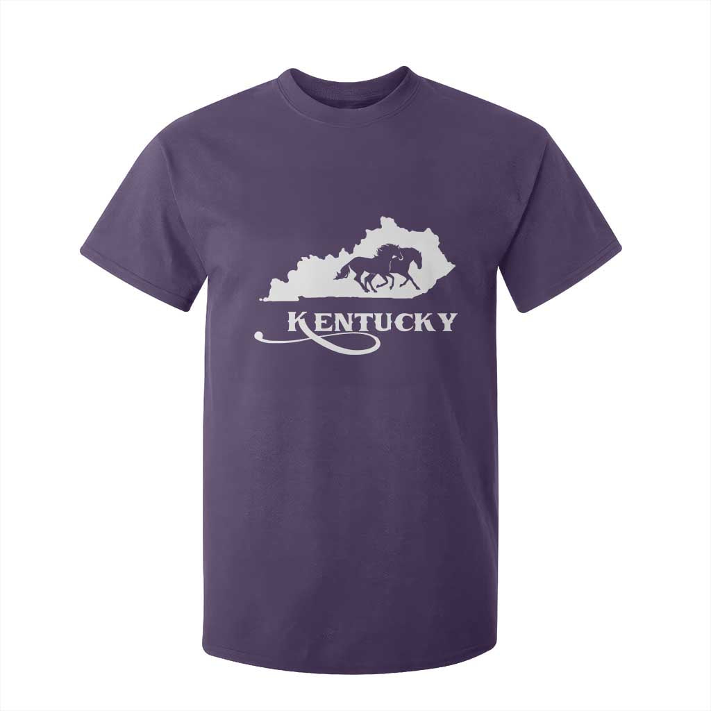 Kentucky Horse Map State Derby Day T Shirt For Kid TS11 Purple Print Your Wear