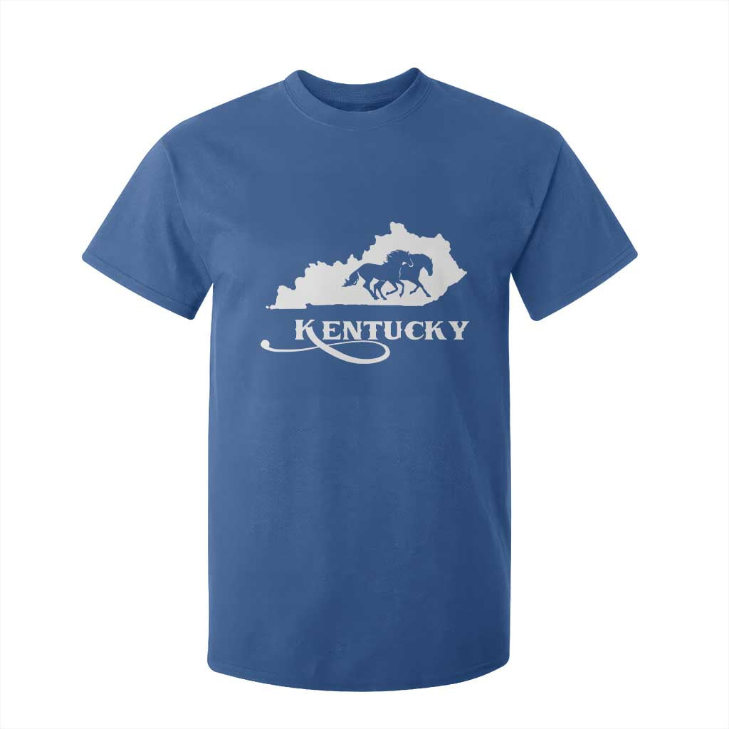 Kentucky Horse Map State Derby Day T Shirt For Kid TS11 Royal Blue Print Your Wear