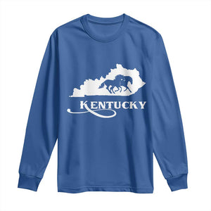 Kentucky Horse Map State Derby Day Long Sleeve Shirt TS11 Royal Blue Print Your Wear