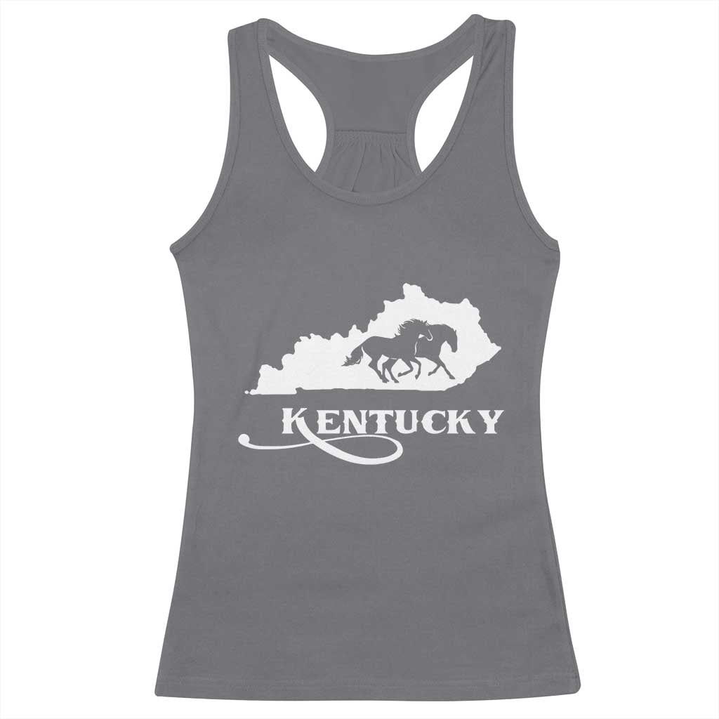 Kentucky Horse Map State Derby Day Racerback Tank Top TS11 Charcoal Print Your Wear