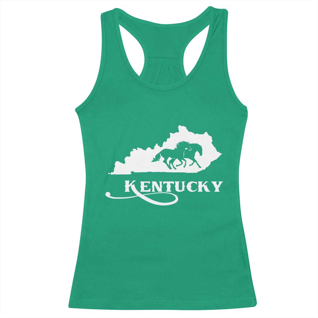 Kentucky Horse Map State Derby Day Racerback Tank Top TS11 Irish Green Print Your Wear