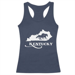 Kentucky Horse Map State Derby Day Racerback Tank Top TS11 Navy Print Your Wear