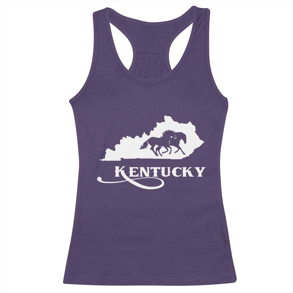 Kentucky Horse Map State Derby Day Racerback Tank Top TS11 Purple Print Your Wear