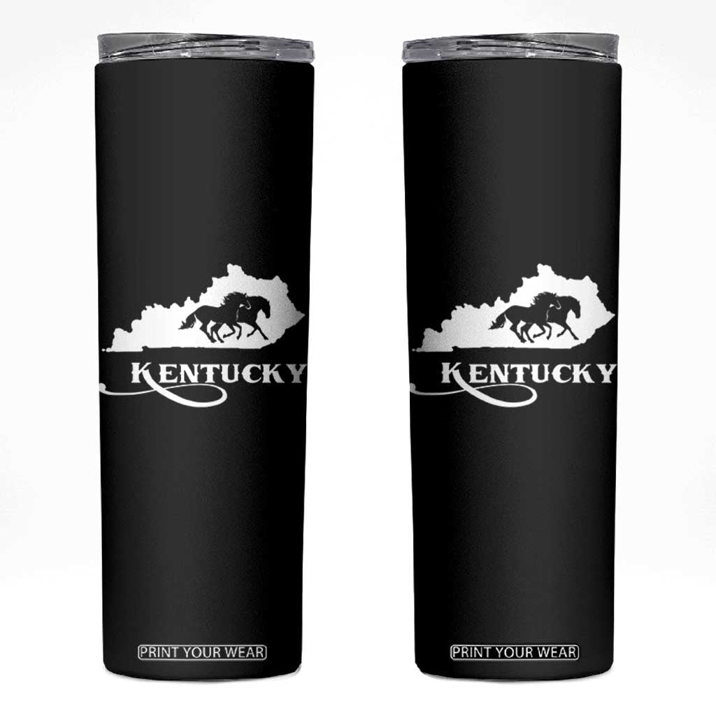 Kentucky Horse Map State Derby Day Skinny Tumbler TS11 Black Print Your Wear