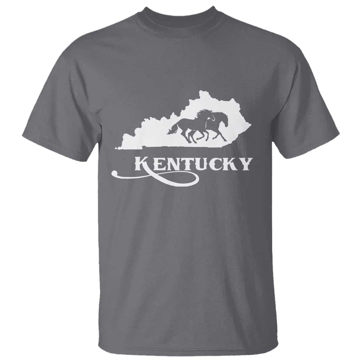 Kentucky Horse Map State Derby Day T Shirt TS11 Charcoal Print Your Wear