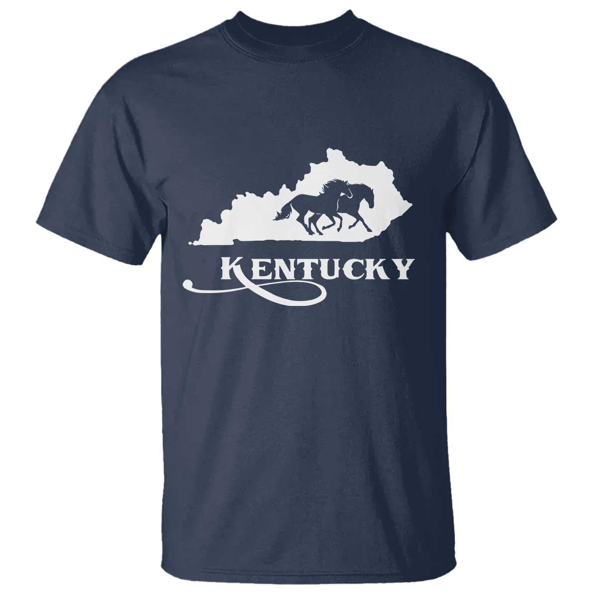 Kentucky Horse Map State Derby Day T Shirt TS11 Navy Print Your Wear