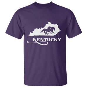 Kentucky Horse Map State Derby Day T Shirt TS11 Purple Print Your Wear