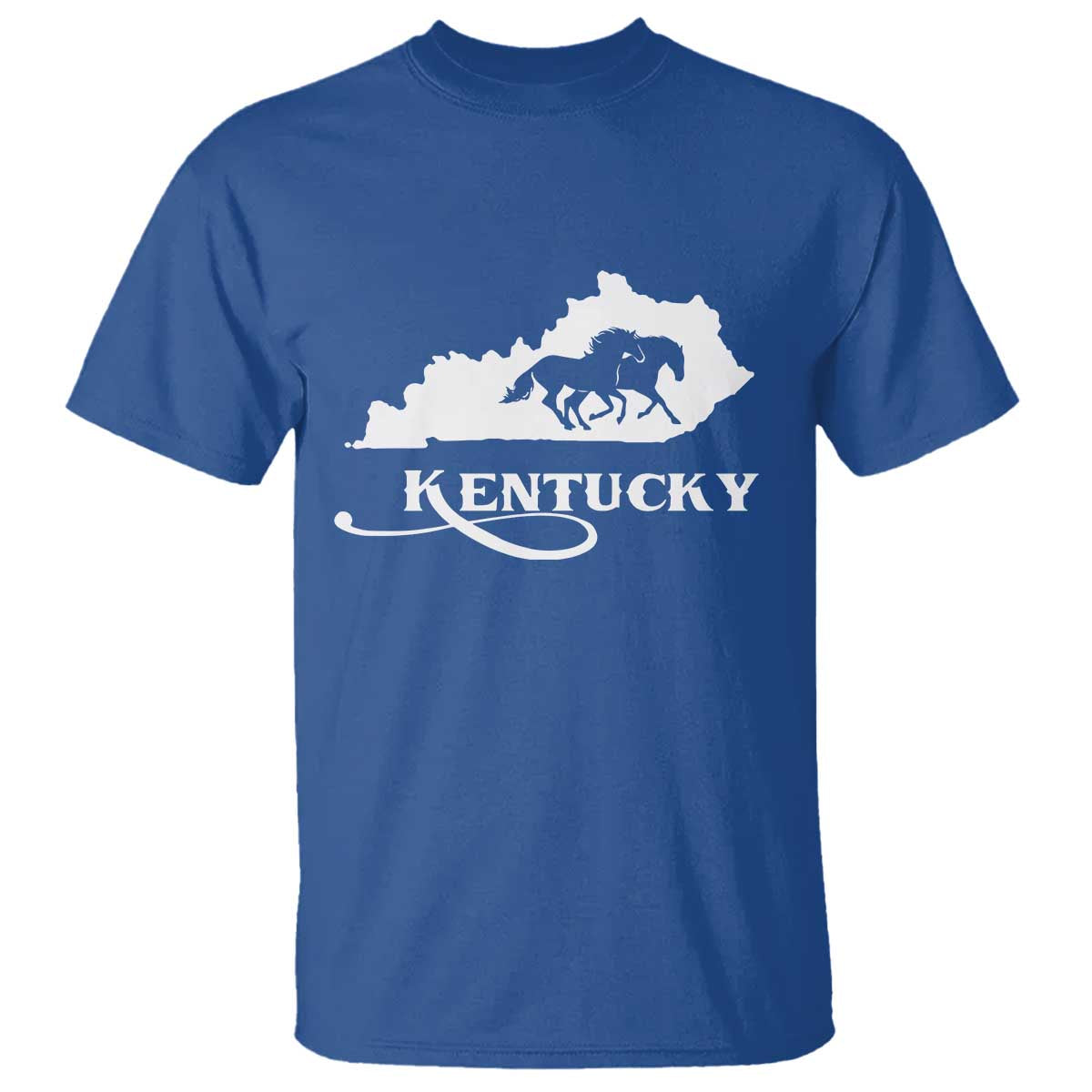 Kentucky Horse Map State Derby Day T Shirt TS11 Royal Blue Print Your Wear