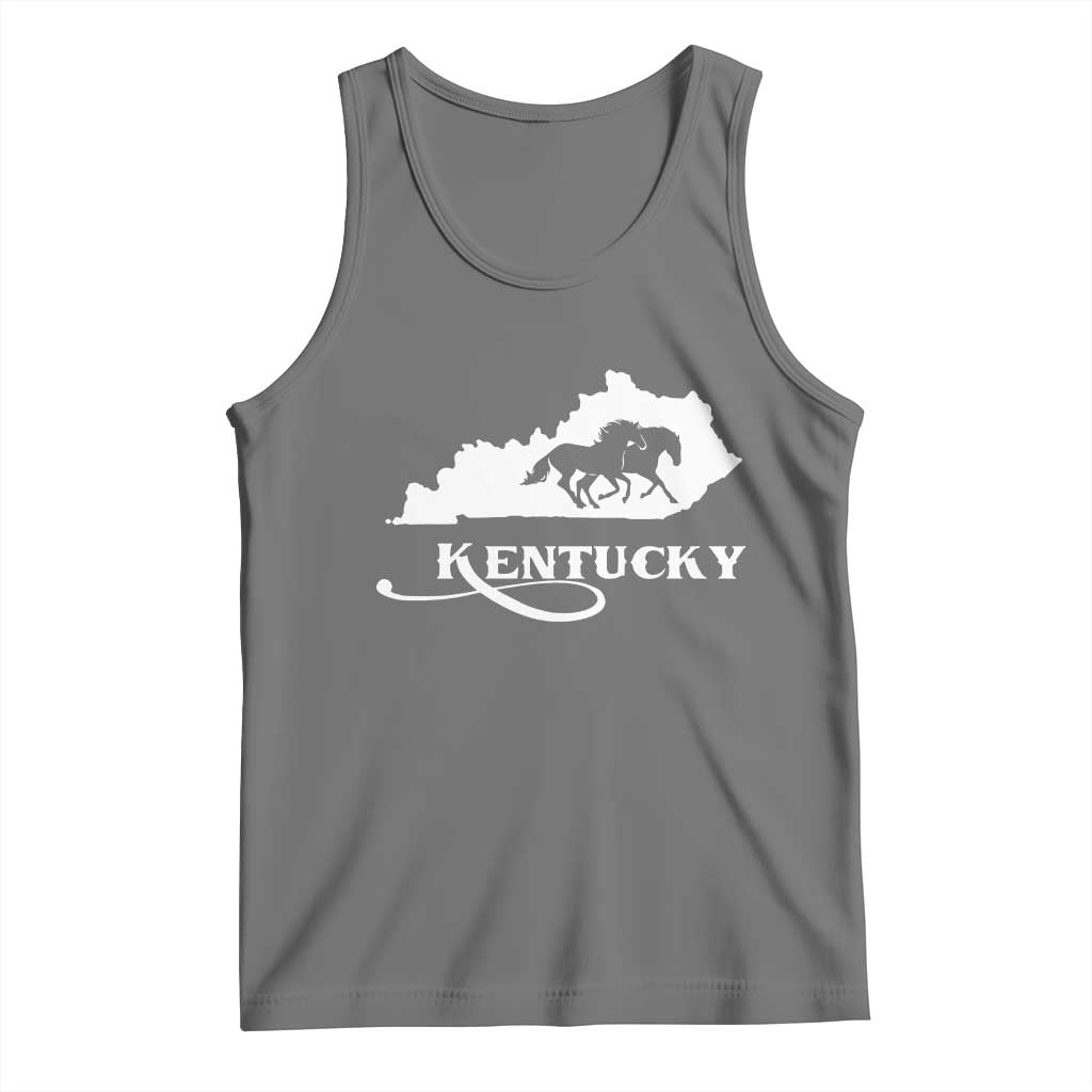Kentucky Horse Map State Derby Day Tank Top TS11 Black Heather Print Your Wear