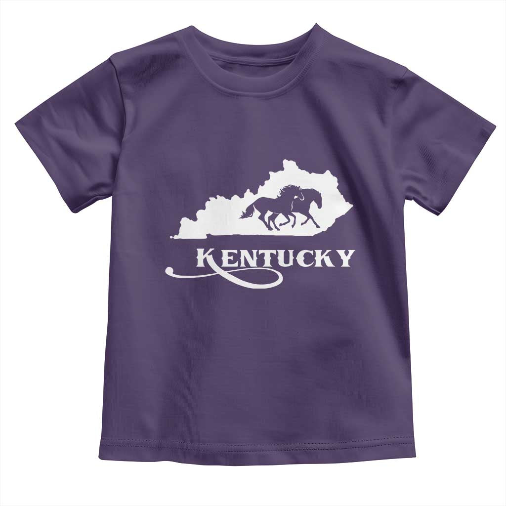 Kentucky Horse Map State Derby Day Toddler T Shirt TS11 Purple Print Your Wear