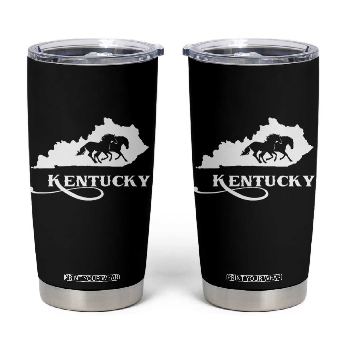 Kentucky Horse Map State Derby Day Tumbler Cup TS11 Black Print Your Wear