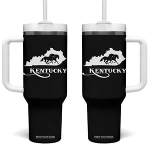 Kentucky Horse Map State Derby Day Tumbler With Handle TS11 One Size: 40 oz Black Print Your Wear