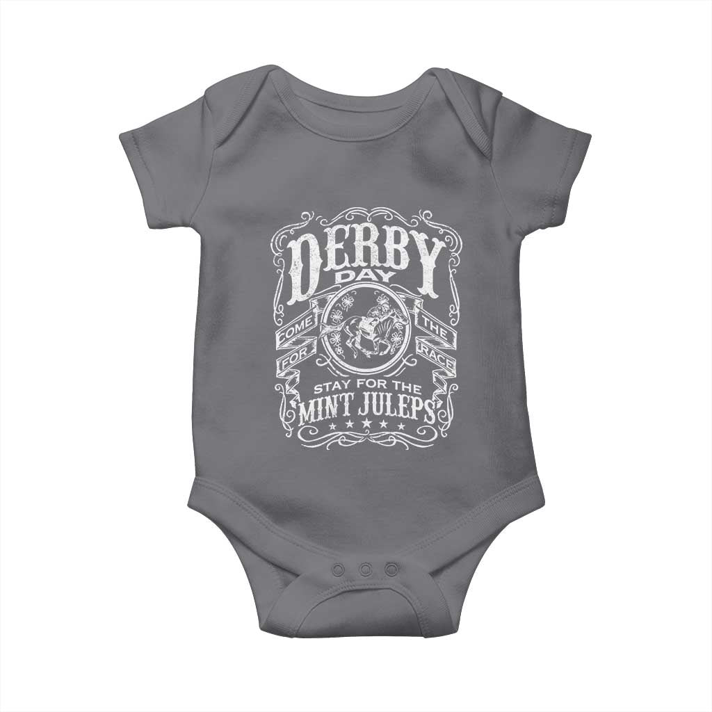 Derby Day Come For The Track Stay For The Mint Juleps Baby Onesie Horse Racing TS11 Charcoal Print Your Wear