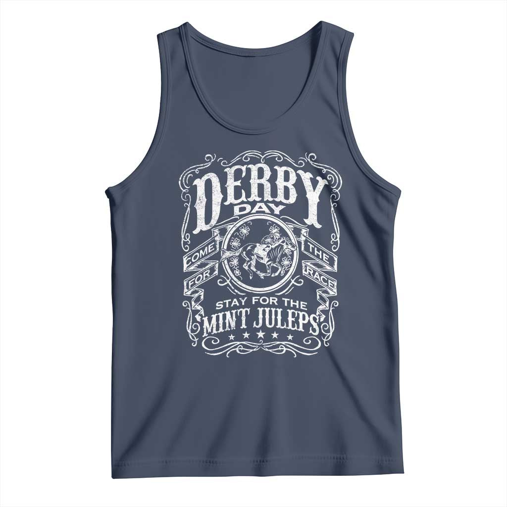 Derby Day Come For The Track Stay For The Mint Juleps Tank Top Horse Racing TS11 Navy Print Your Wear