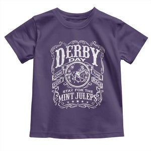 Derby Day Come For The Track Stay For The Mint Juleps Toddler T Shirt Horse Racing TS11 Purple Print Your Wear