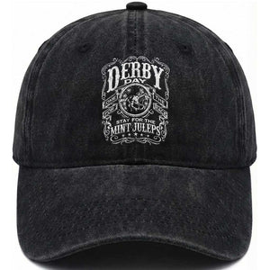 Derby Day Come For The Track Stay For The Mint Juleps Washed Cotton Baseball Cap Horse Racing TS11 Print Your Wear