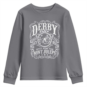 Derby Day Come For The Track Stay For The Mint Juleps Youth Sweatshirt Horse Racing TS11 Charcoal Print Your Wear
