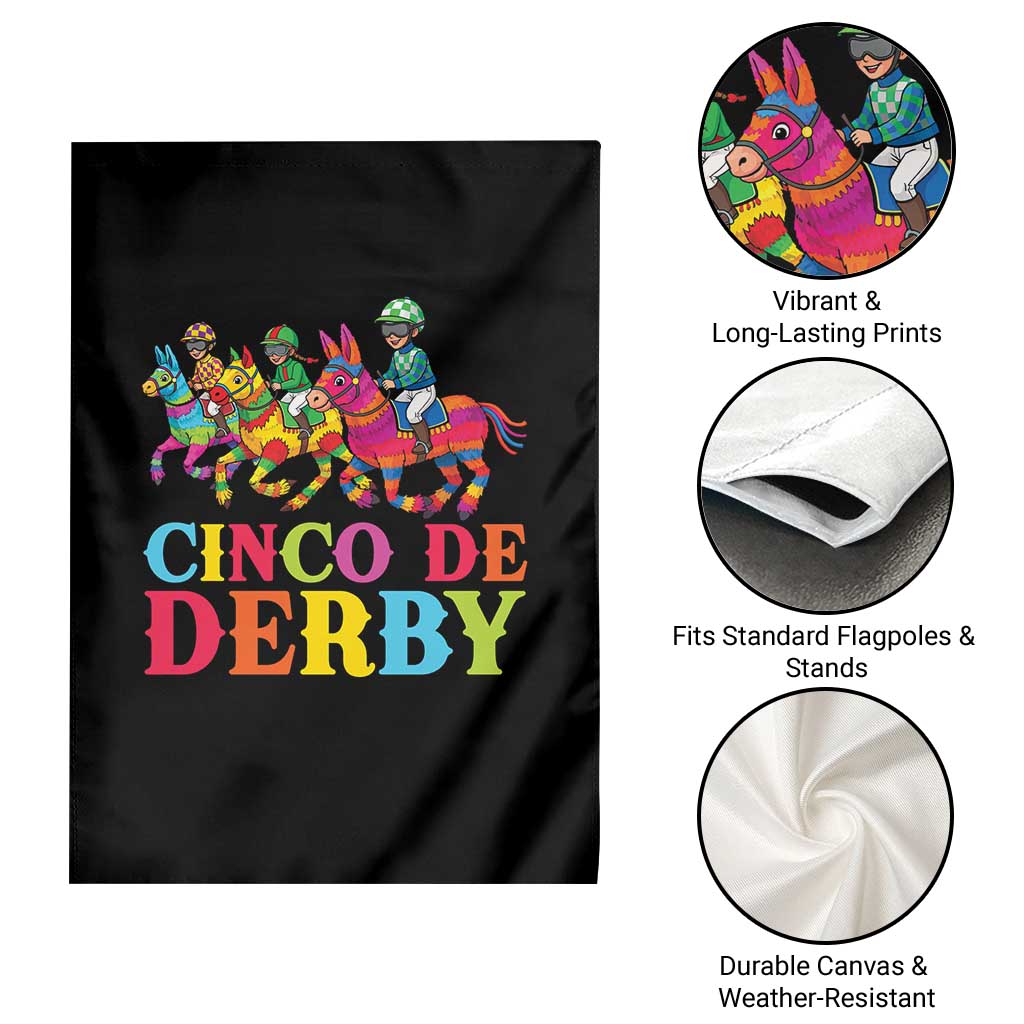 Cinco De Derby Garden Flag Funny Mexican Derby Pinata Horse Race TS11 Print Your Wear