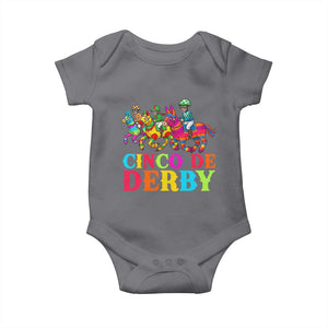 Cinco De Derby Baby Onesie Funny Mexican Derby Pinata Horse Race TS11 Charcoal Print Your Wear
