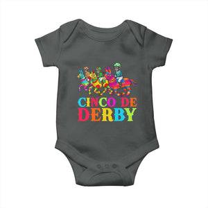 Cinco De Derby Baby Onesie Funny Mexican Derby Pinata Horse Race TS11 Dark Heather Print Your Wear