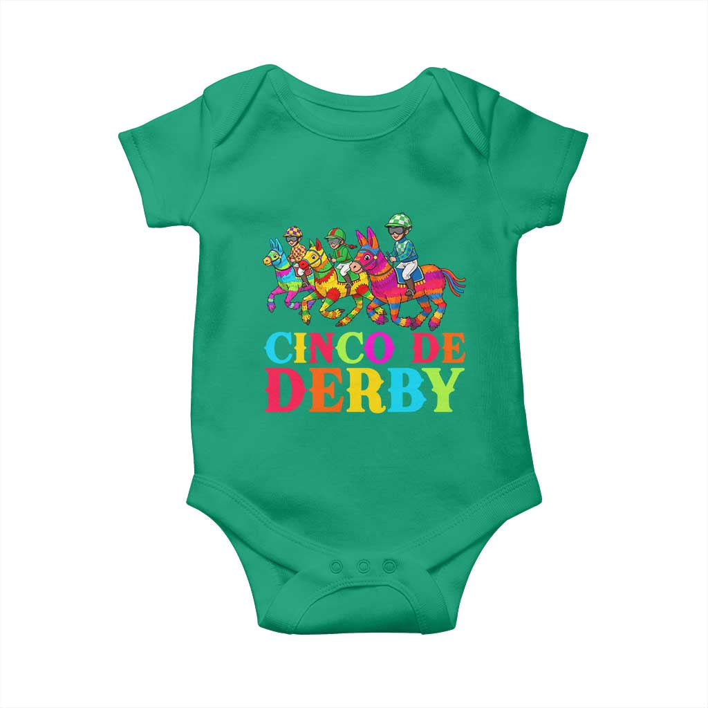 Cinco De Derby Baby Onesie Funny Mexican Derby Pinata Horse Race TS11 Irish Green Print Your Wear