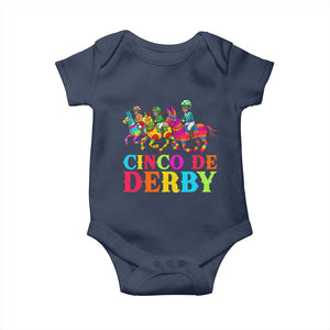 Cinco De Derby Baby Onesie Funny Mexican Derby Pinata Horse Race TS11 Navy Print Your Wear