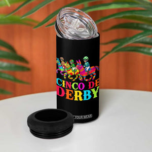 Cinco De Derby 4 in 1 Can Cooler Tumbler Funny Mexican Derby Pinata Horse Race TS11 Print Your Wear