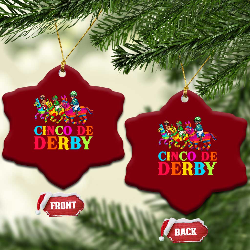 Cinco De Derby Ceramic Ornament Funny Mexican Derby Pinata Horse Race TS11 Print Your Wear