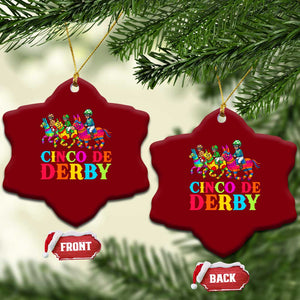 Cinco De Derby Ceramic Ornament Funny Mexican Derby Pinata Horse Race TS11 Print Your Wear