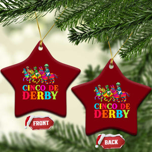 Cinco De Derby Ceramic Ornament Funny Mexican Derby Pinata Horse Race TS11 Print Your Wear