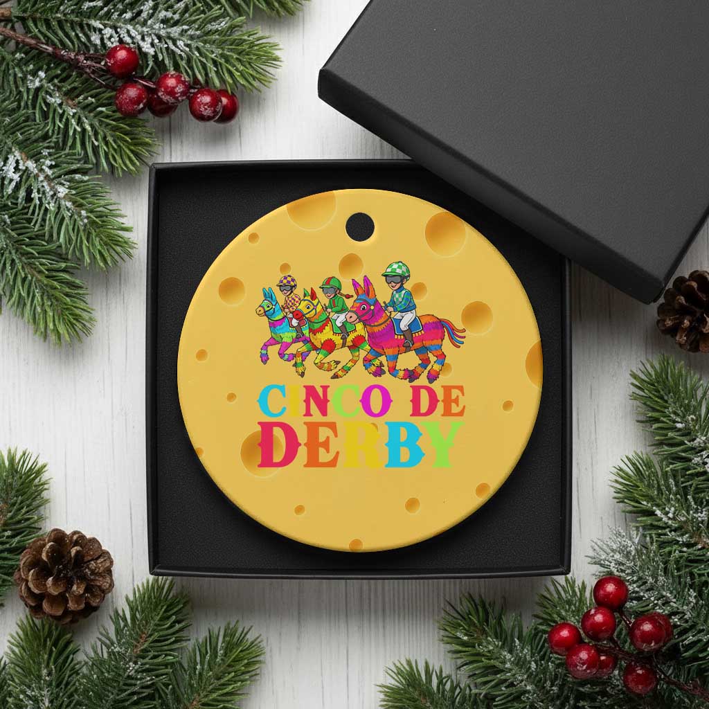 Cinco De Derby Ceramic Ornament Funny Mexican Derby Pinata Horse Race TS11 1pc Yellow Cheese Print Your Wear
