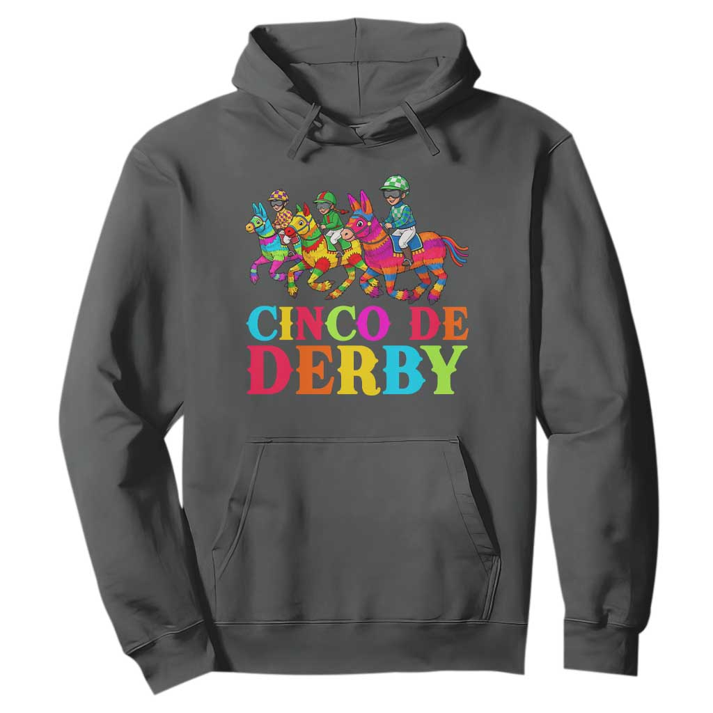 Cinco De Derby Hoodie Funny Mexican Derby Pinata Horse Race TS11 Dark Heather Print Your Wear