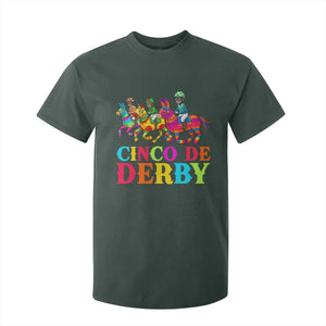 Cinco De Derby T Shirt For Kid Funny Mexican Derby Pinata Horse Race TS11 Dark Forest Green Print Your Wear
