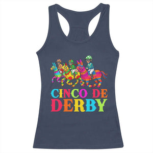 Cinco De Derby Racerback Tank Top Funny Mexican Derby Pinata Horse Race TS11 Navy Print Your Wear