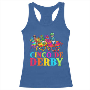 Cinco De Derby Racerback Tank Top Funny Mexican Derby Pinata Horse Race TS11 Royal Blue Print Your Wear