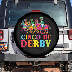 Cinco De Derby Spare Tire Cover Funny Mexican Derby Pinata Horse Race TS11 No hole Black Print Your Wear