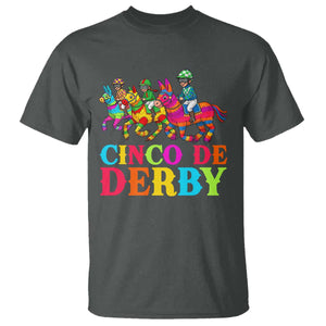 Cinco De Derby T Shirt Funny Mexican Derby Pinata Horse Race TS11 Dark Heather Print Your Wear