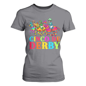 Cinco De Derby T Shirt For Women Funny Mexican Derby Pinata Horse Race TS11 Charcoal Print Your Wear