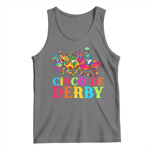 Cinco De Derby Tank Top Funny Mexican Derby Pinata Horse Race TS11 Black Heather Print Your Wear