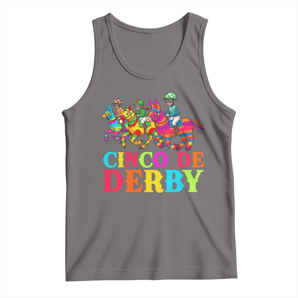 Cinco De Derby Tank Top Funny Mexican Derby Pinata Horse Race TS11 Deep Heather Print Your Wear
