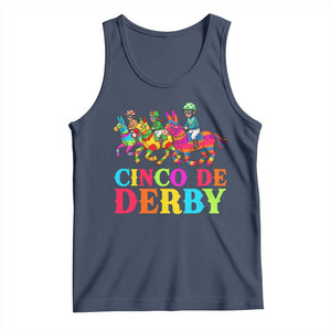 Cinco De Derby Tank Top Funny Mexican Derby Pinata Horse Race TS11 Navy Print Your Wear