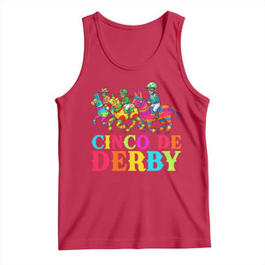 Cinco De Derby Tank Top Funny Mexican Derby Pinata Horse Race TS11 Red Print Your Wear